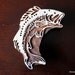 Hand Carved Indian Wood Stamp Block- Jumbo Fish (REDUCED)