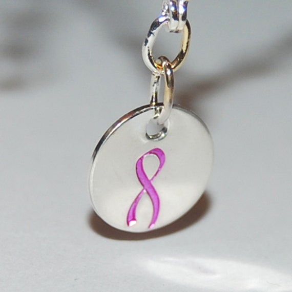 Breast Cancer Awareness Charm Sterling silver by TheSilverArtisan