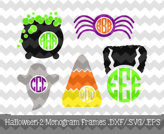 Download Items similar to Halloween Monogram Frames-2 .DXF/.SVG ...