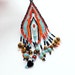 Hand Woven Reptile Pattern Earrings, 3 1/8 inch (7.9cm) Drops, Southwest Colors Hex Seed Bead Earrings, OOAK Large Fringed Earrings