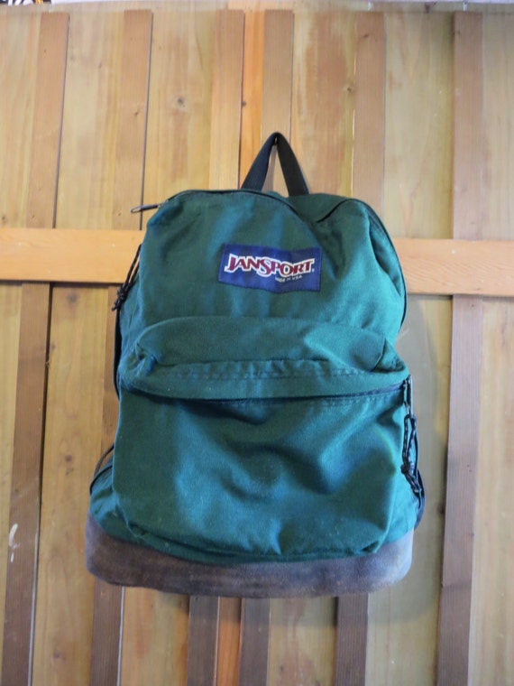 Jansport Backpack Green with Leather Bottom