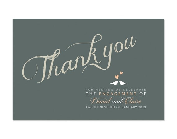 Printable DIY Engagement Thank you Card Custom - We're Engaged Il_570xn