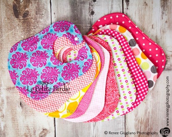 Girl Baby Bibs - You Pick 6 - Baby Shower Gift - Designer Bibs - Baby Bibs - Baby Shower - Baby Gift - Bibs - Baby Gift - Baby Bib Sets