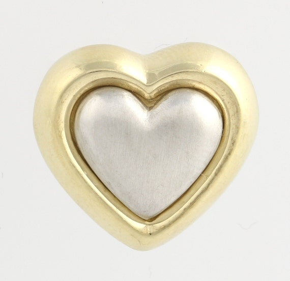 Two Toned Heart Pendant - 14k Yellow  White Gold Romantic Love Estate ...