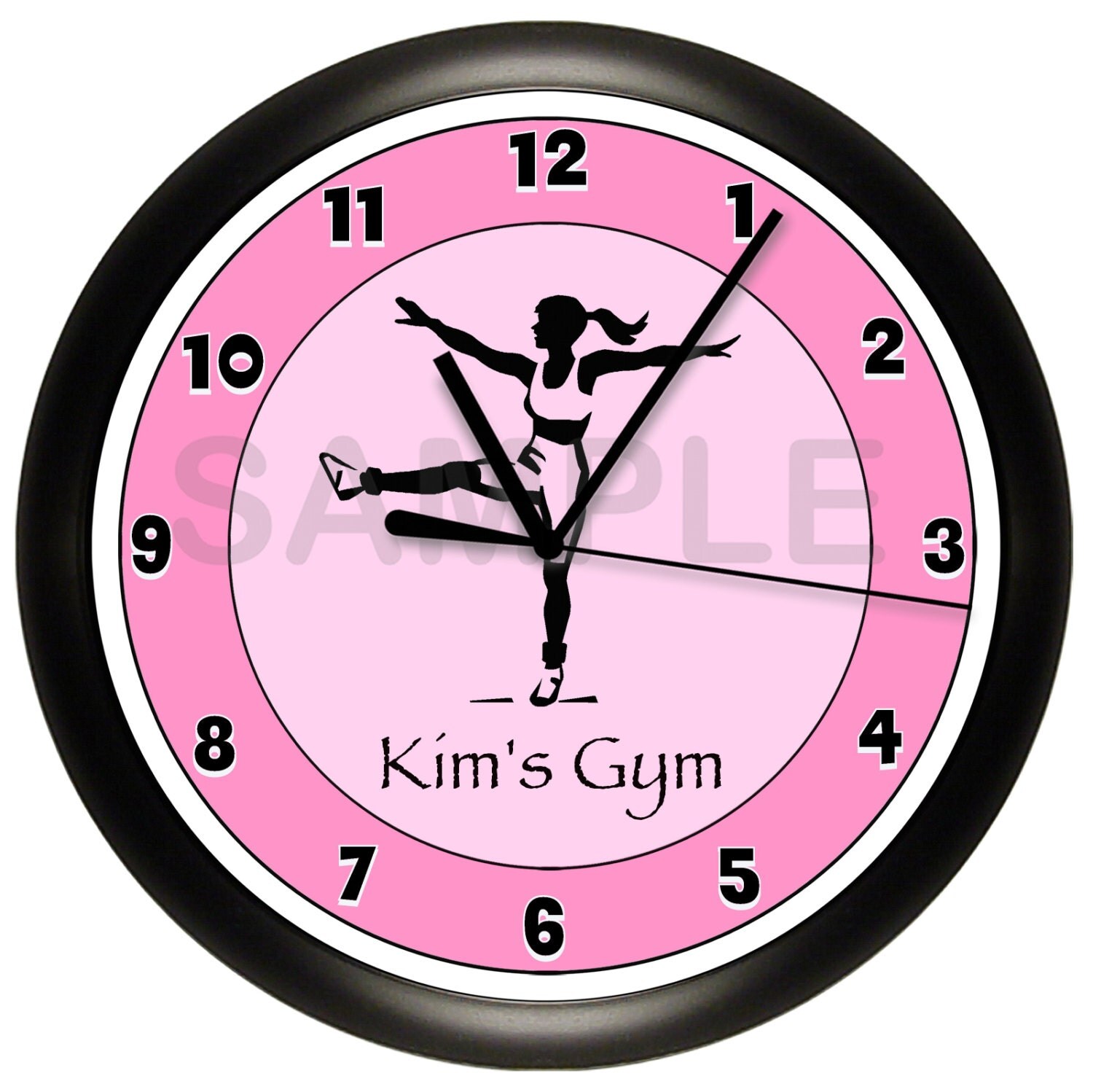 Fitness WALL CLOCK by cabgodfrey on Etsy