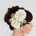 Ivory applique floral headband tiara, bridal fascinator, weddings head piece, handmade, ooak