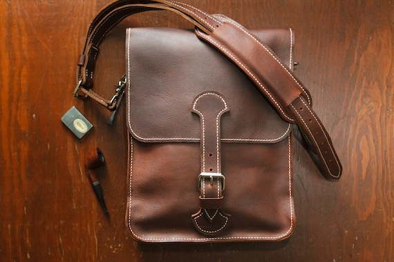 Soft Leather Men&#39;s Messenger Bag leather satchel hand