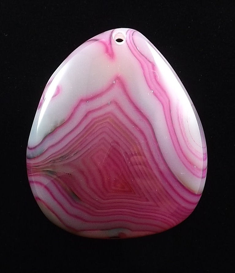 White veins pink Agate gemstone Pendant 45mmx40mm