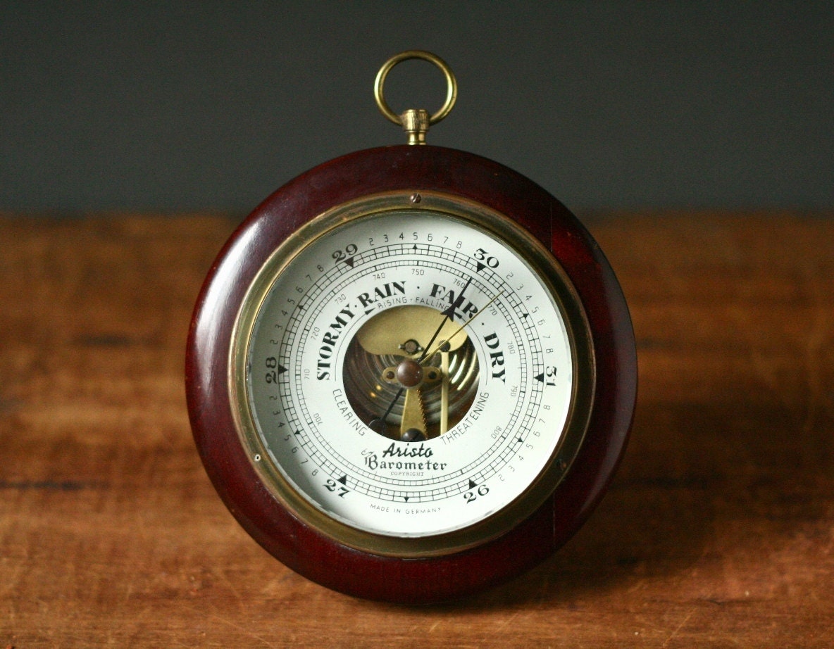 Barometer vintage German wooden barometer Aristo barometer