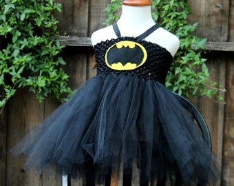 Batgirl Dress - Bat girl tutu - Batgirl costume - batman girls costume - batman dress - superhero costume for girls