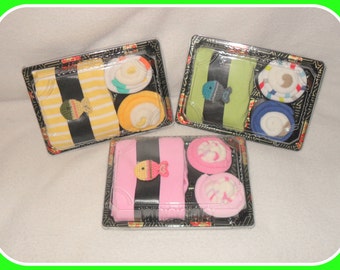 Baby BOY, Neutral or GIRL Onesie, Washcloth, & Sock SUSHI-Fun Baby Gift Idea