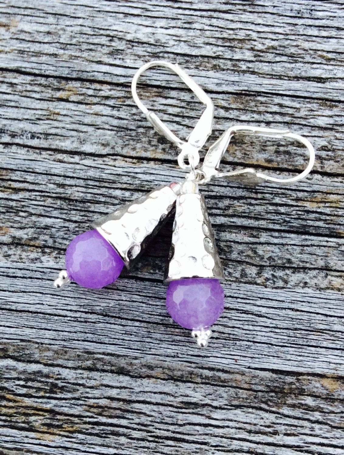 Light Purple Jade Earrings Sterling Silver Earrings by Monique85