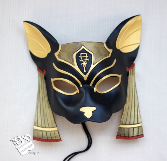 Egyptian Cat Goddess of Music and Dance Bastet Leather Mask