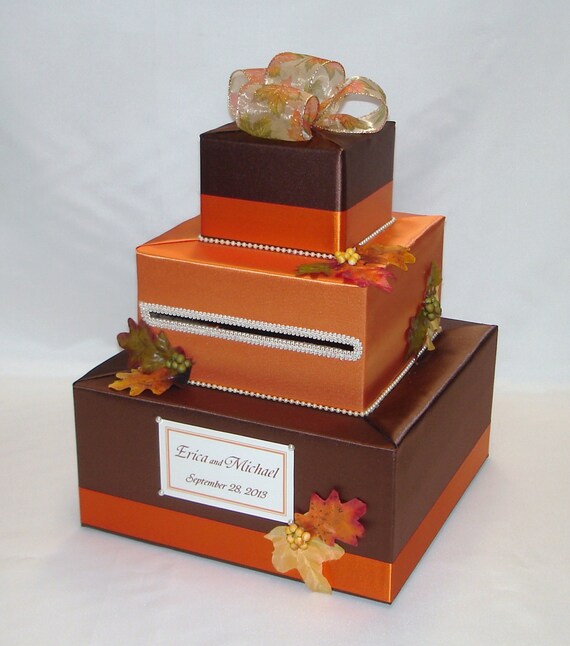 FALL theme Wedding Card Boxany colors by ExoticWeddingBoxes