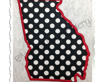 State of Georgia Applique Machine Embroidery Design - 4 Sizes