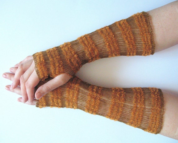 Long Wedding Brown Bridal Gloves Lace Gloves Fingerless