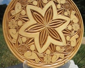 Chip Carved Decorative basswood 10 inch collectable plate hand carved