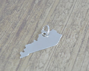 Sterling Silver Hand Cut State Charm Pendant Only, Personalized Jewelry, Country Charm, Add on Charm by Miss Ashley Jewelry