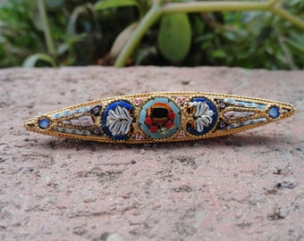 1960s Italy Mosaic Bar Brooch