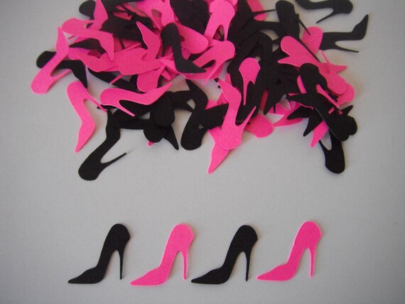 Stiletto High Heel Shoe Paper Confetti - 100 pieces - Hot Pink and ...