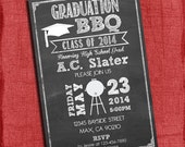 BBQ Graduation Party Invitation Chalkboard Style 4x6 or 5x7 -Printable Il_170x135