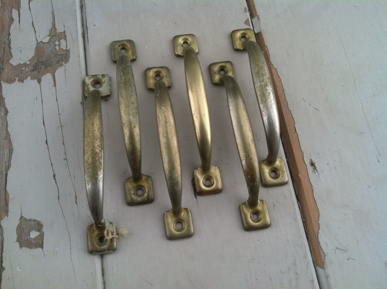 vintage hutch brass drawer pulls