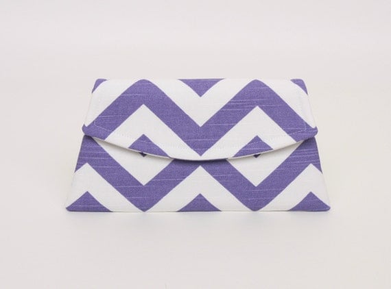 Small Purple Chevron Clutch, Purple Clutch, Lavender Zig Zag Clutch, Gabbie Clutch, Small Purple Clutch, READY TO SHIP