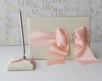 wedding guestbook/ sign in book and pen set