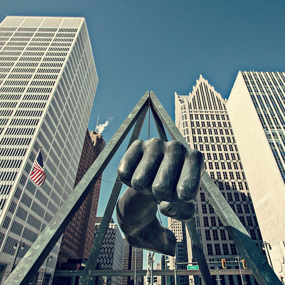 The Fist Detroit Photography Joe Louis Fist Cityscape