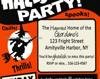 Halloween Invitation-Printable- GLAMOROUS SWEET EVENTS