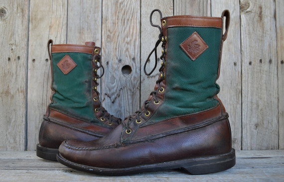 mens leather and canvas boots