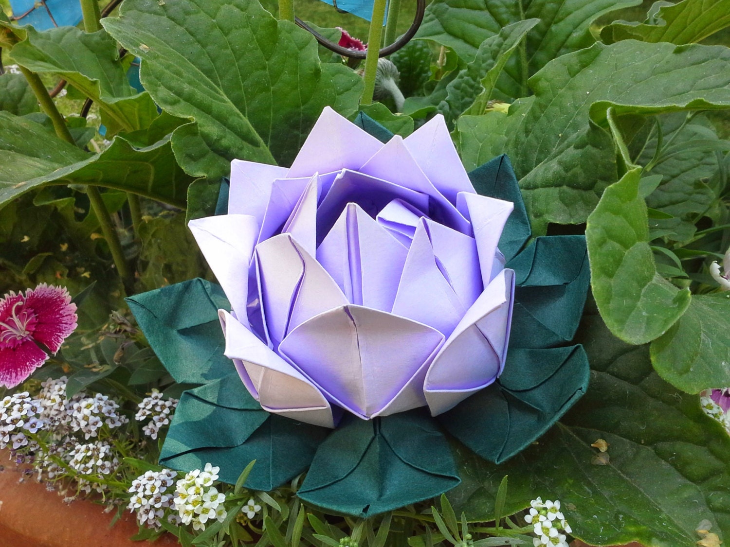 Two Origami Paper Lotus Flowers Handmade To Order Choose Your