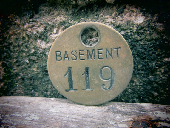 Tag  Charm Number brass #119  Brass  numbers Vintage vintage Number 119 house Tag Jewelry Basement