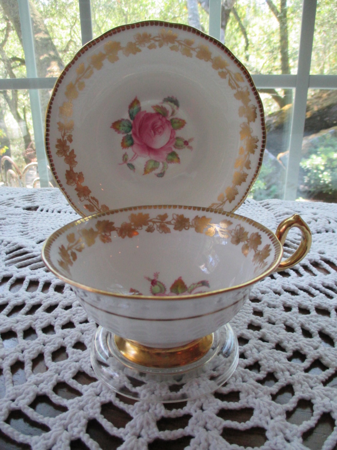 Antique Royal Chelsea English Bone China Tea Cup & Saucer Haute Juice