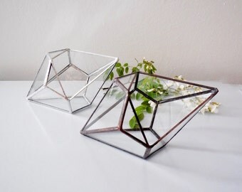 Terrarium, Glass Terrarium, Geometric Shape Plant Holder.