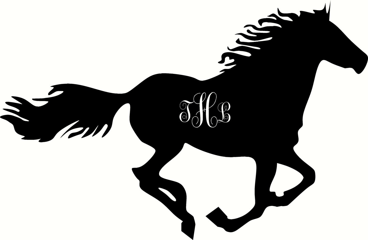 Horse Vinyl Decal with monogram