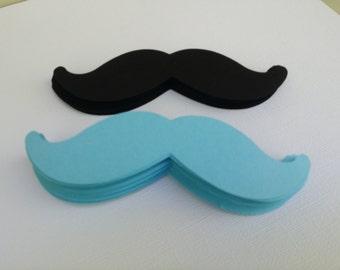 50 cardstock mustache die cuts, little man party