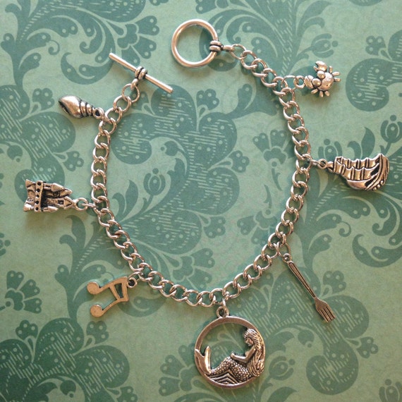 Little Mermaid Charm Bracelet by wordpainter81 on Etsy