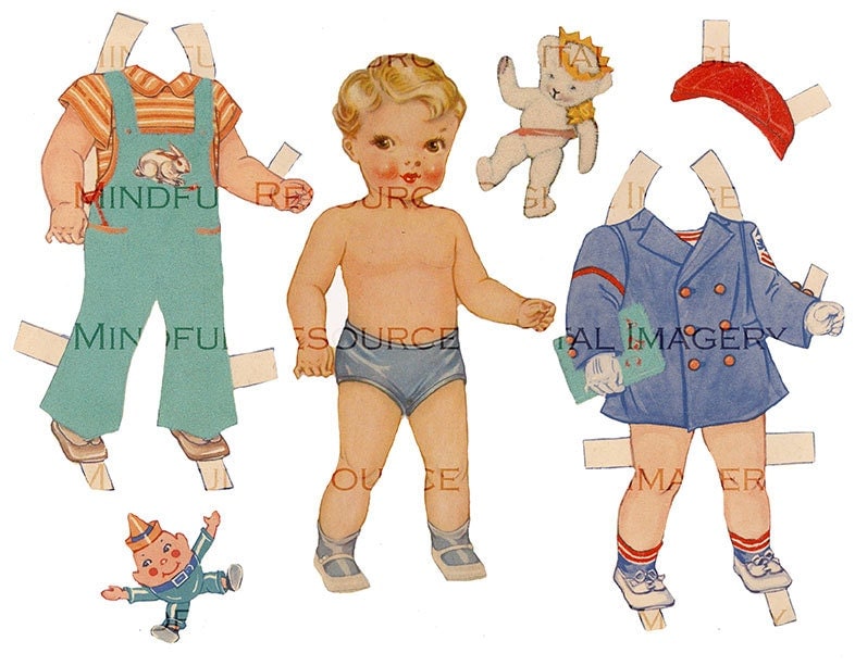 Retro Baby Boy Paper Doll Printable 1946 Whitman Vintage