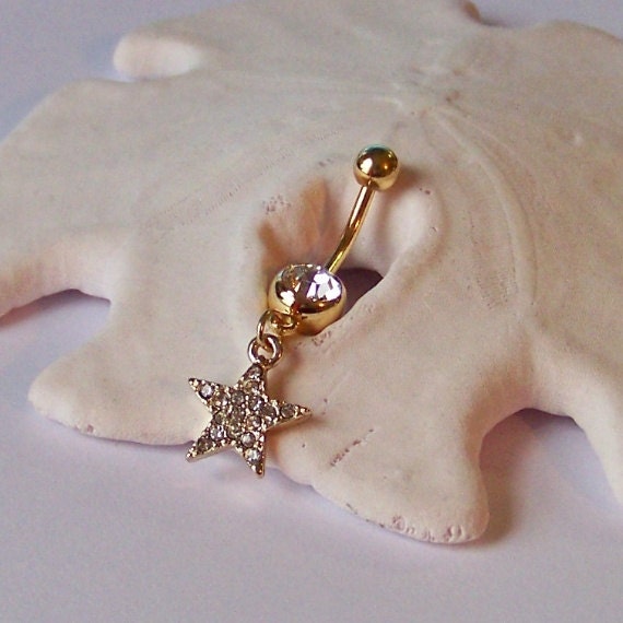 Items similar to Gold Belly Button Ring Belly Button Jewelry Gold