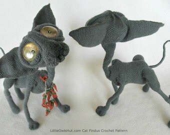 095 Cat Sphynx Findus with wire frame - Amigurumi Crochet Pattern PDF file by Pertseva Etsy