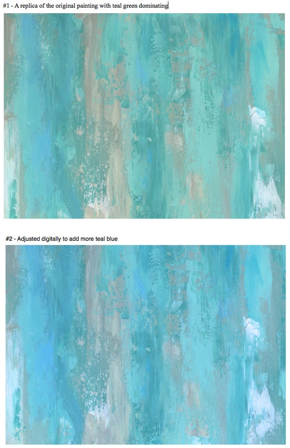 Large wall art Teal home decor Canvas art print Abstract