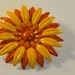 Vintage Enamel Flower Brooch MOD Dark and Light Yellow