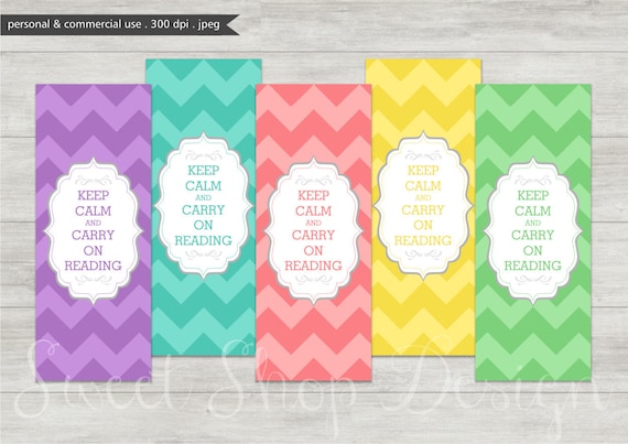 DOLLAR SALE Digital Bookmark, Printable Bookmarks, Royalty Free Clipart, Keep Calm & Carry On Reading, N02, Instant Download Il_570xn