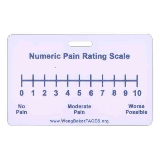 Wong Baker FACES® Pain Rating Scale Horizontal w/ Num Rating