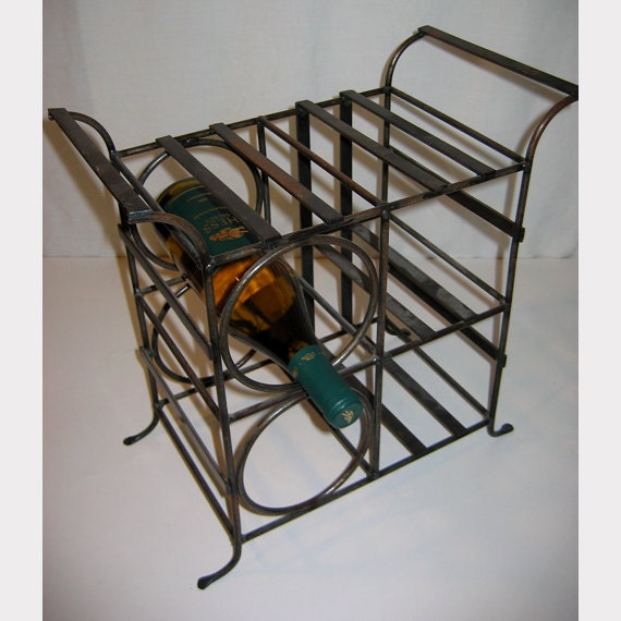 Wine Rack Industrial Style Welded Steel