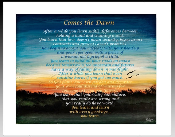 Items similar to Poem - Comes the Dawn on Etsy