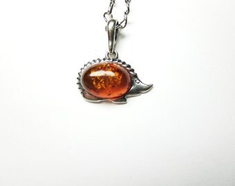 Hedgehog necklace - sterling silver hedgehog charm - 925 silver necklace with Free gift
