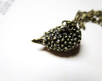 Sale Tiny Hedgehog necklace- silver Hedgehog pendant with Free gift