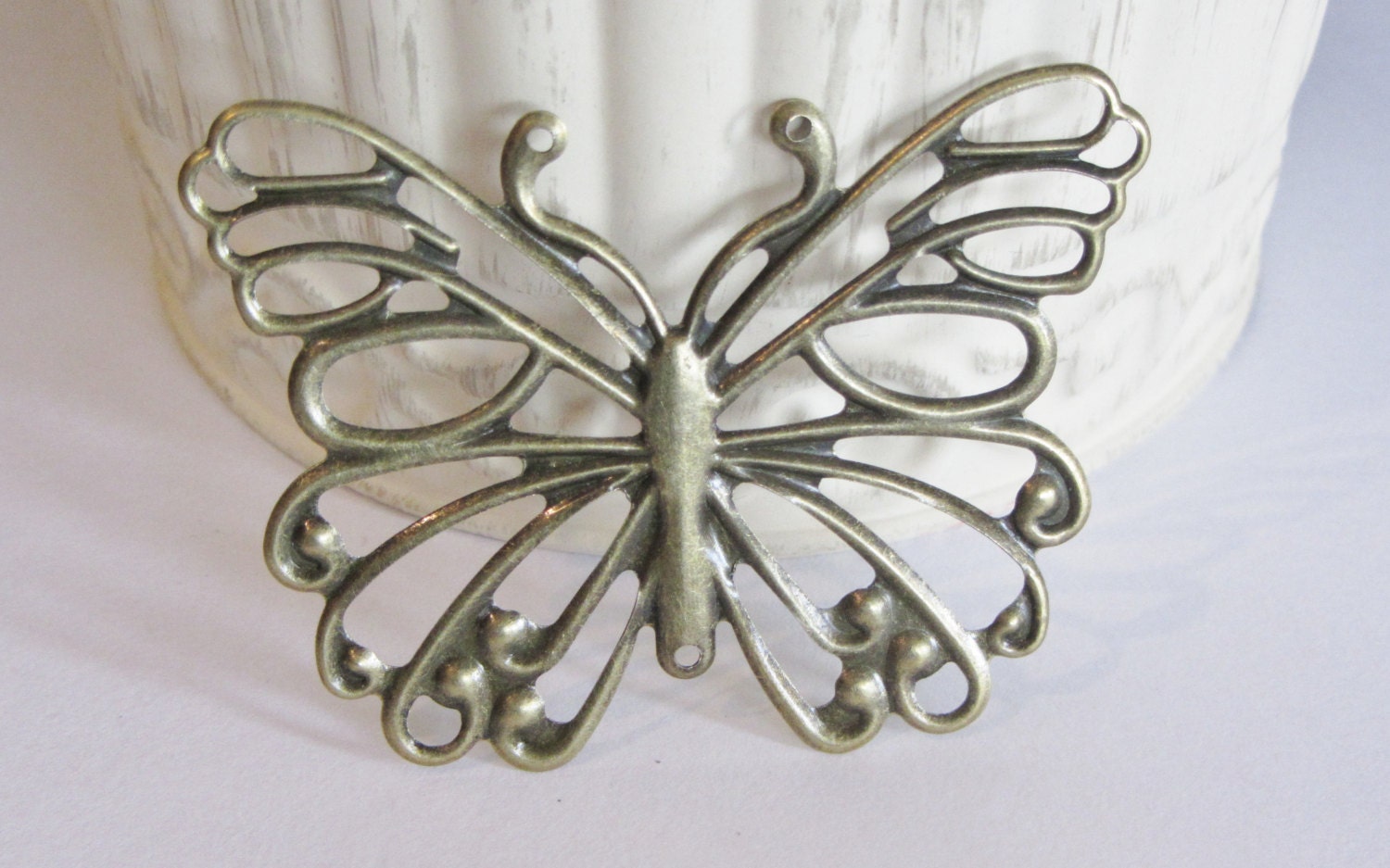 2 Large Filigree Metal Embellishments for ScrapbookingCard